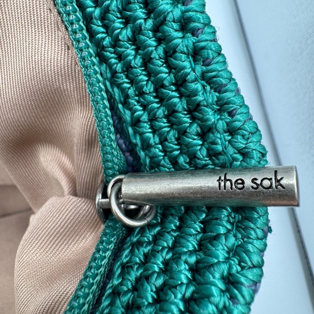 The Sak Gen Tote Bag Women's Green Beige Striped Crochet Recycled 109915 - Picture 12 of 12